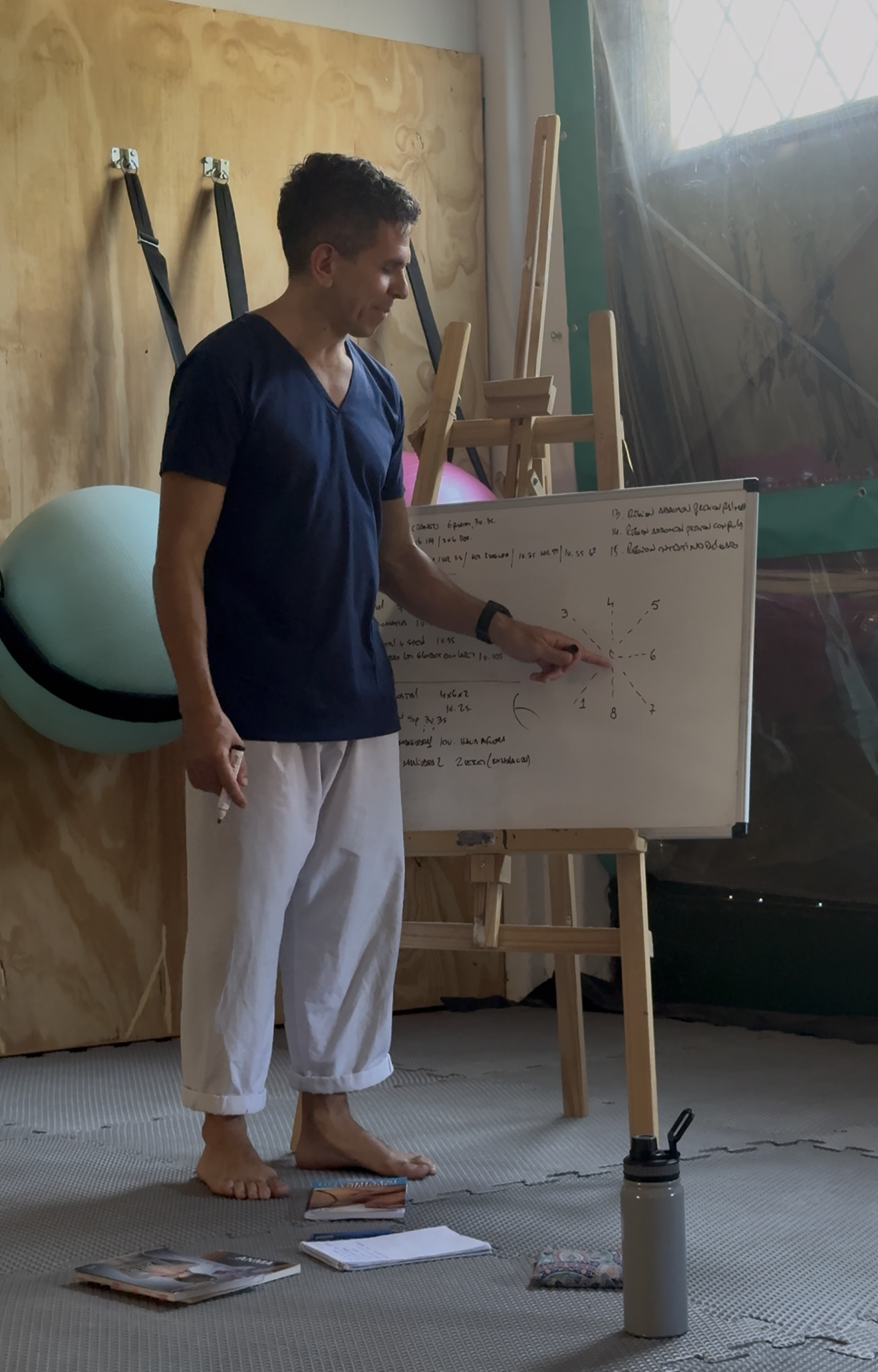 Gastón Burgos Instrucción Teórica en Pizarra
